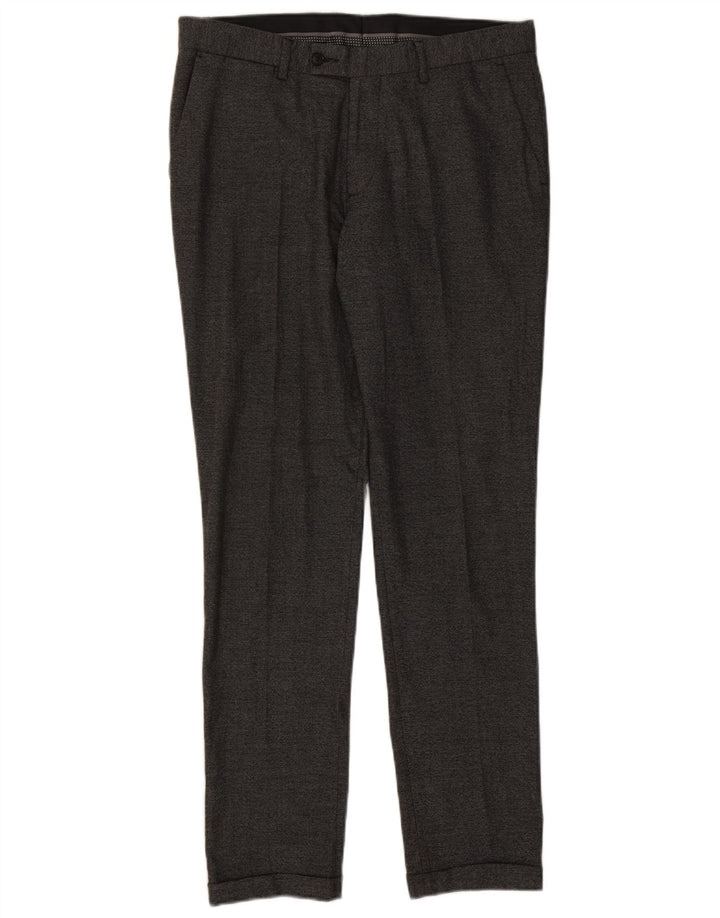 Zara Ανδρικό Slim Suit Παντελόνι EU 42 Large W32 L32 Grey Polyester