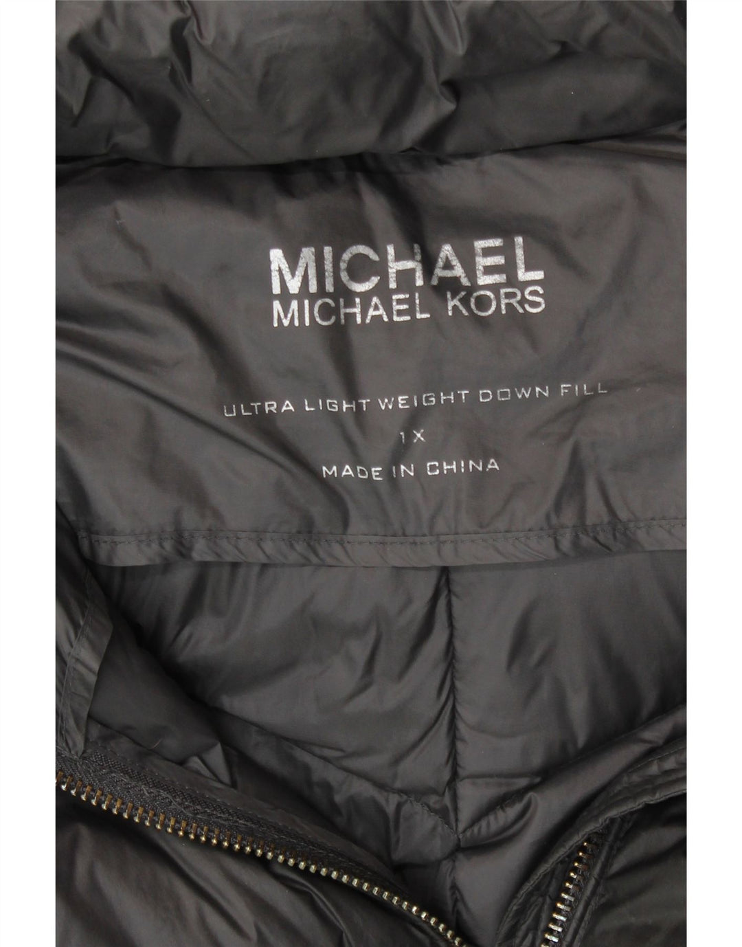 MICHAEL KORS Γυναικείο παλτό με κουκούλα UK 18 XL γκρι νάιλον