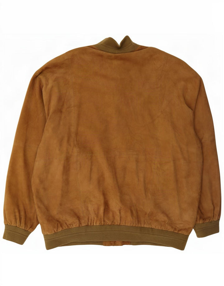 Barisal Ανδρικό Suede Bomber Jacket IT 58 4XL Beige Leather