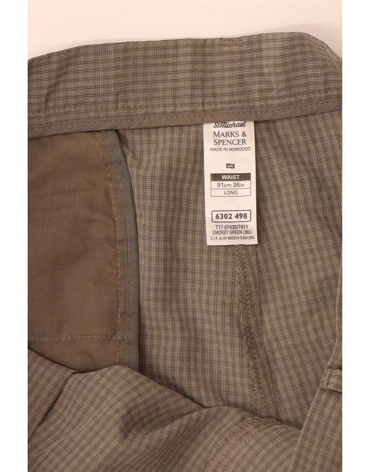 Ανδρικό σορτς Chino Marks & Spencer W36 Large Green Check Polyester