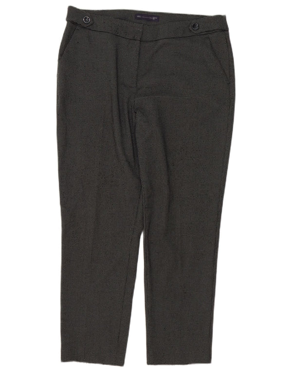 Marks & Spencer Womens Short Suit Trousers UK 12 Medium W34 L26 Grey Check
