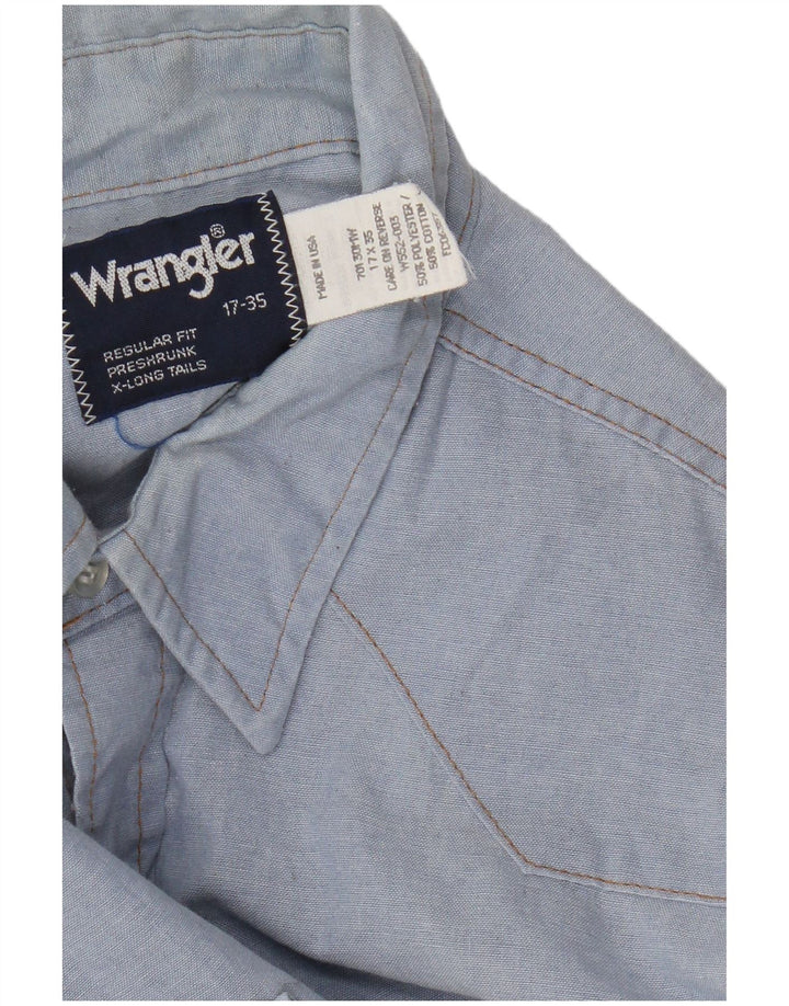 Ανδρικό πουκάμισο Wrangler Western Regular Fit Size 17 XL Blue Polyester