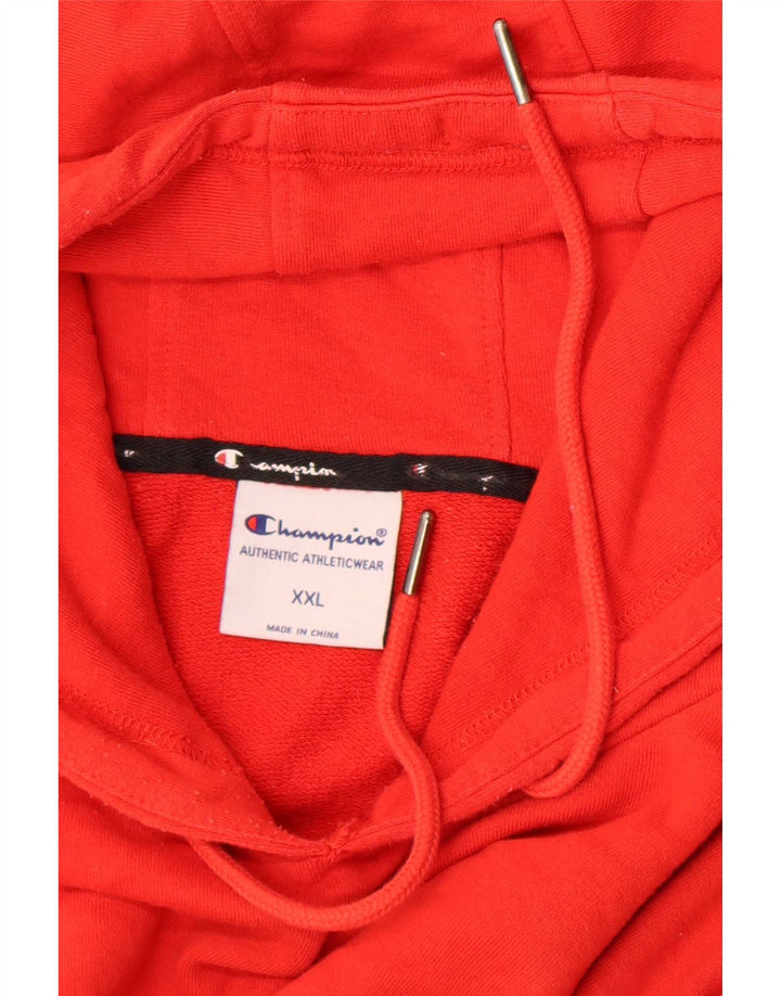 Champion Mens Hoodie Jumper 2XL Red Cotton