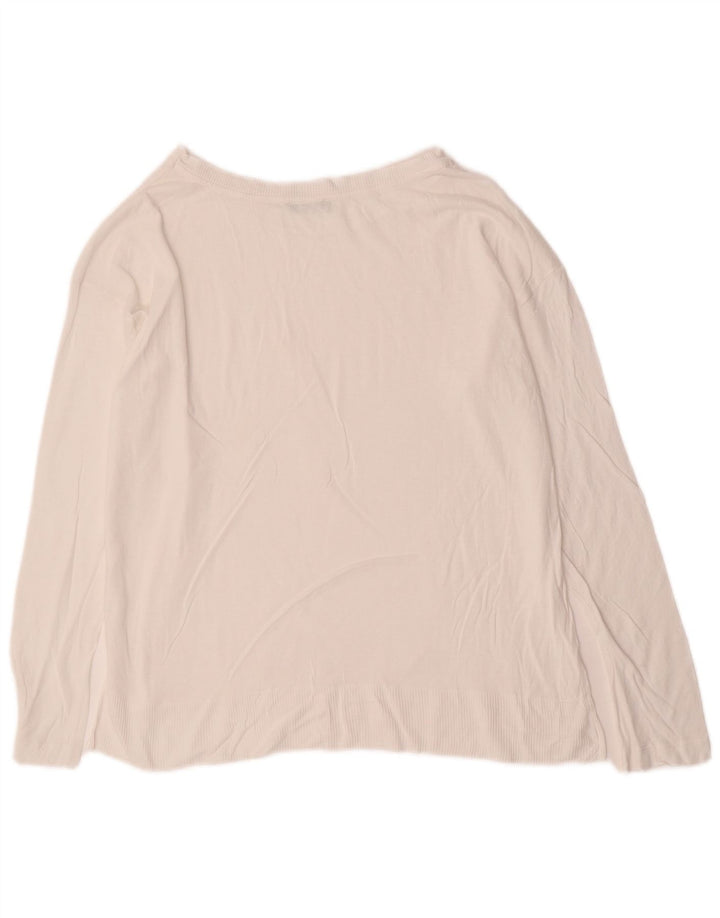 BENETTON Γυναικείο πουλόβερ με λαιμόκαυστο UK 14 Medium White