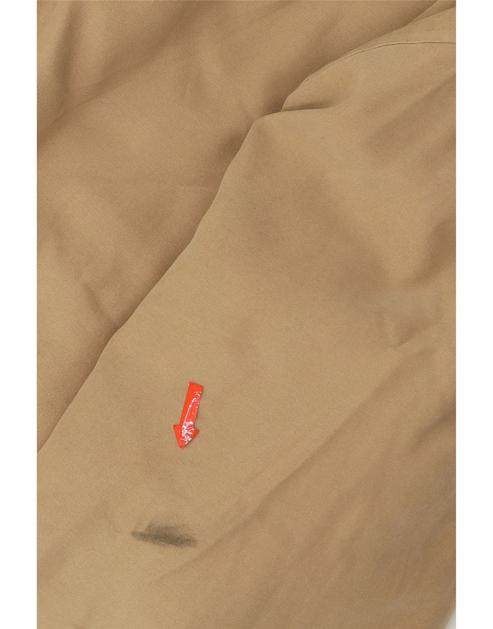 SLAM Mens Hooded Bomber Jacket UK 36 Small Beige Polyester Vintage Slam and Second-Hand Slam from Messina Hembry 