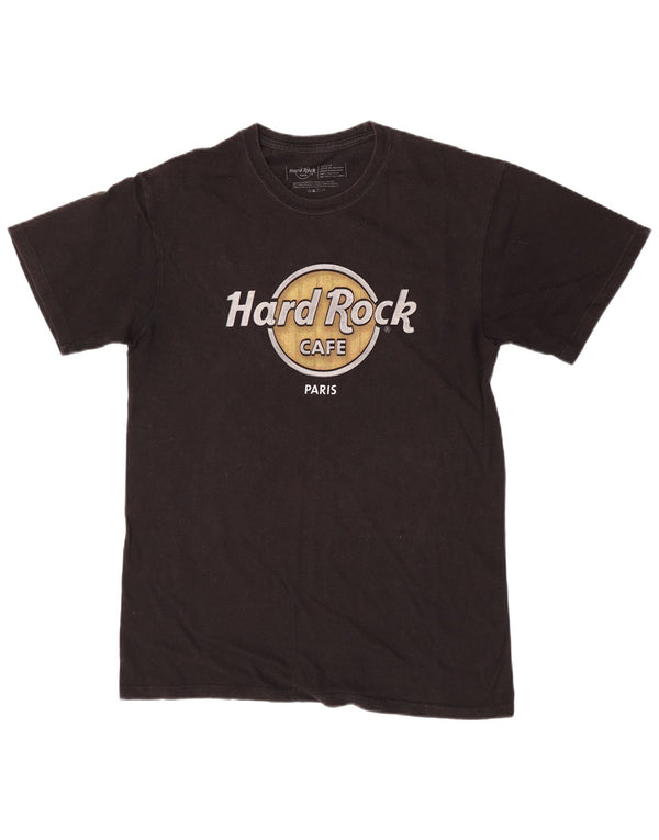 Hard Rock Cafe Mens Paris Graphic T-Shirt Top Medium Black Cotton