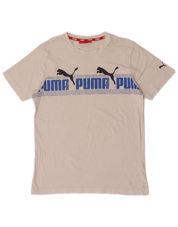 Puma Boys Graphic T-Shirt Top 15-16 Years Λευκό