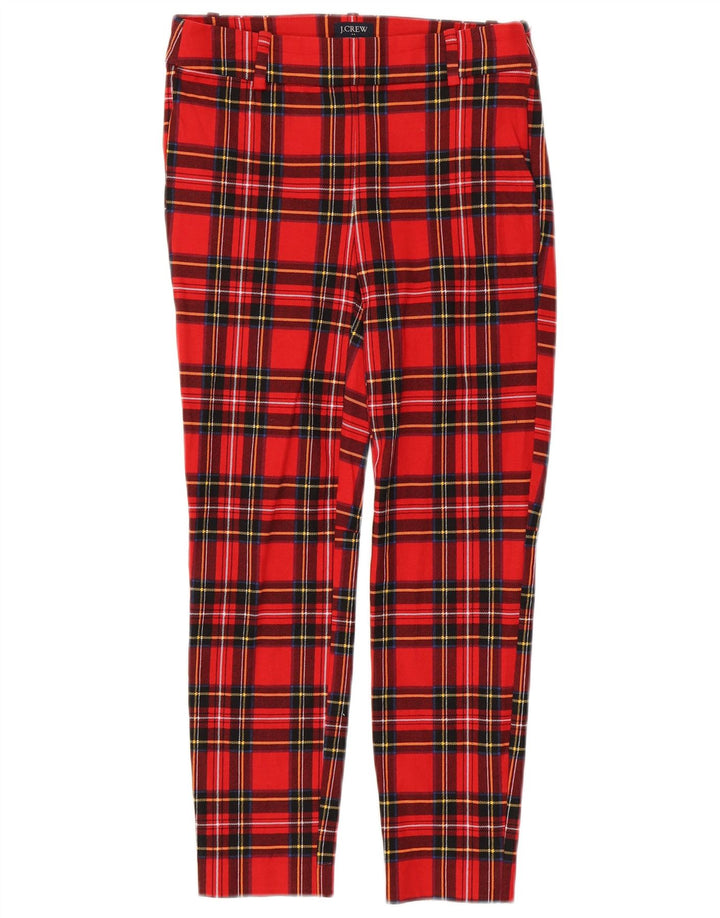 J. CREW Γυναικείο Winnie Slim Casual Παντελόνι US 00 2XS W26 L24 Red Check