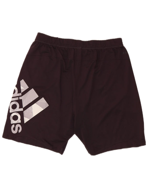 Ανδρικό γραφικό αθλητικό σορτς Adidas από μεσαίο μαύρο πολυεστέρα