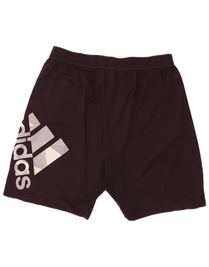 Ανδρικό γραφικό αθλητικό σορτς Adidas από μεσαίο μαύρο πολυεστέρα