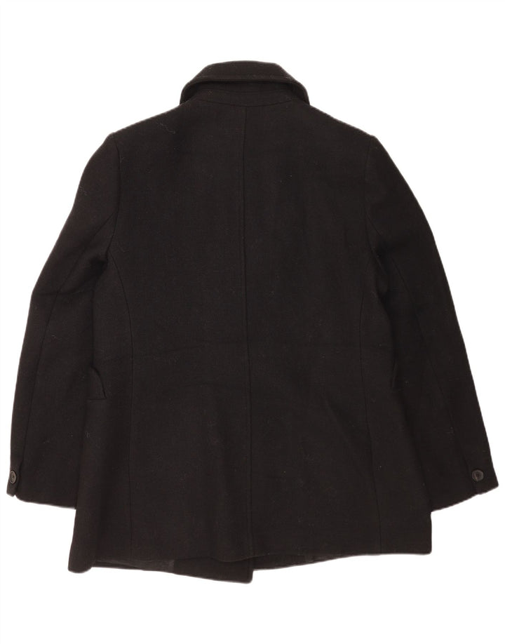 Zara Γυναικείο Παλτό μπιζελιού UK 18 XL Μαύρο μαλλί