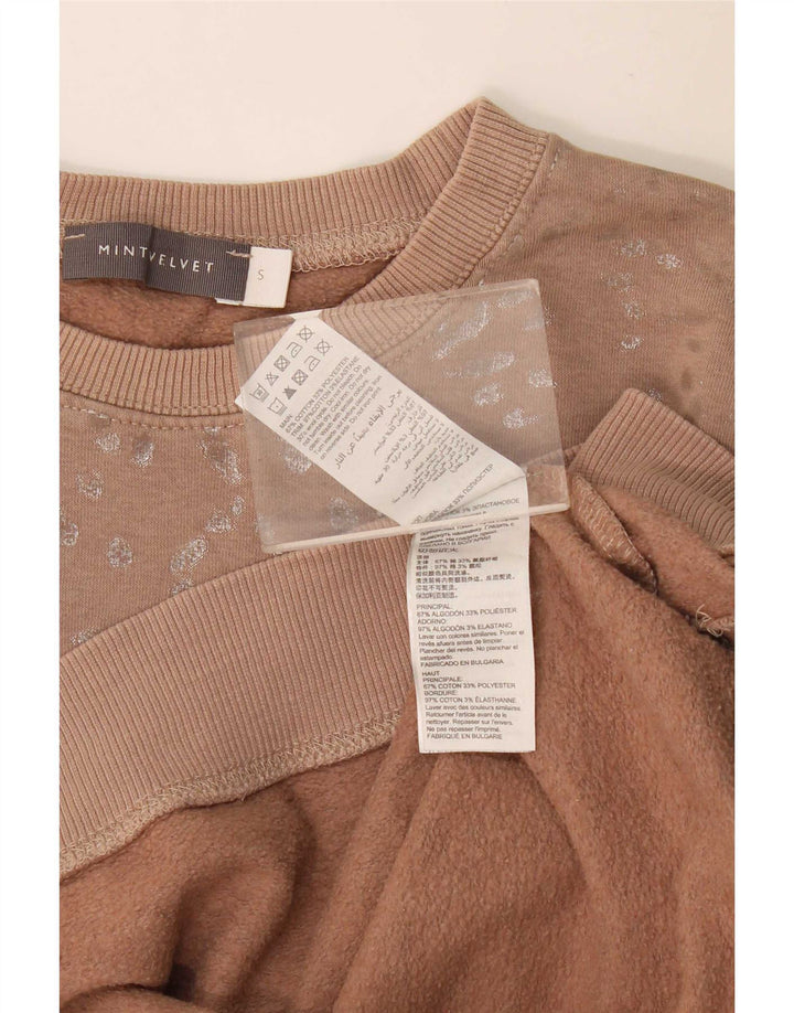 Γυναικείο φούτερ με αφηρημένο σχέδιο MINT VELVET Jumper UK 10 Small Beige