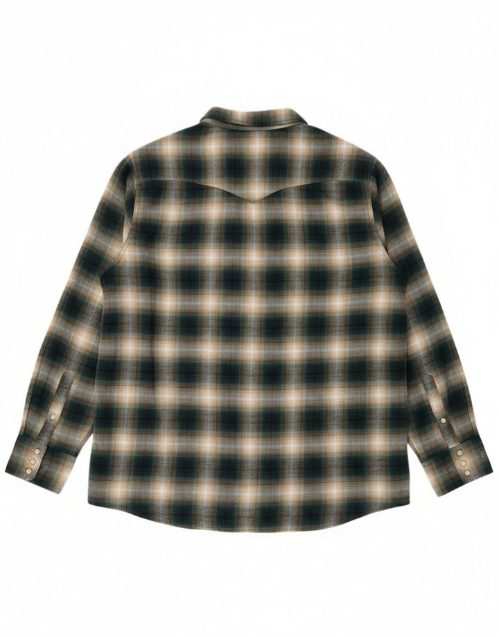 Ανδρικό φανελένιο πουκάμισο κανονικής εφαρμογής Wrangler 3XL Πράσινο βαμβακερό καρό