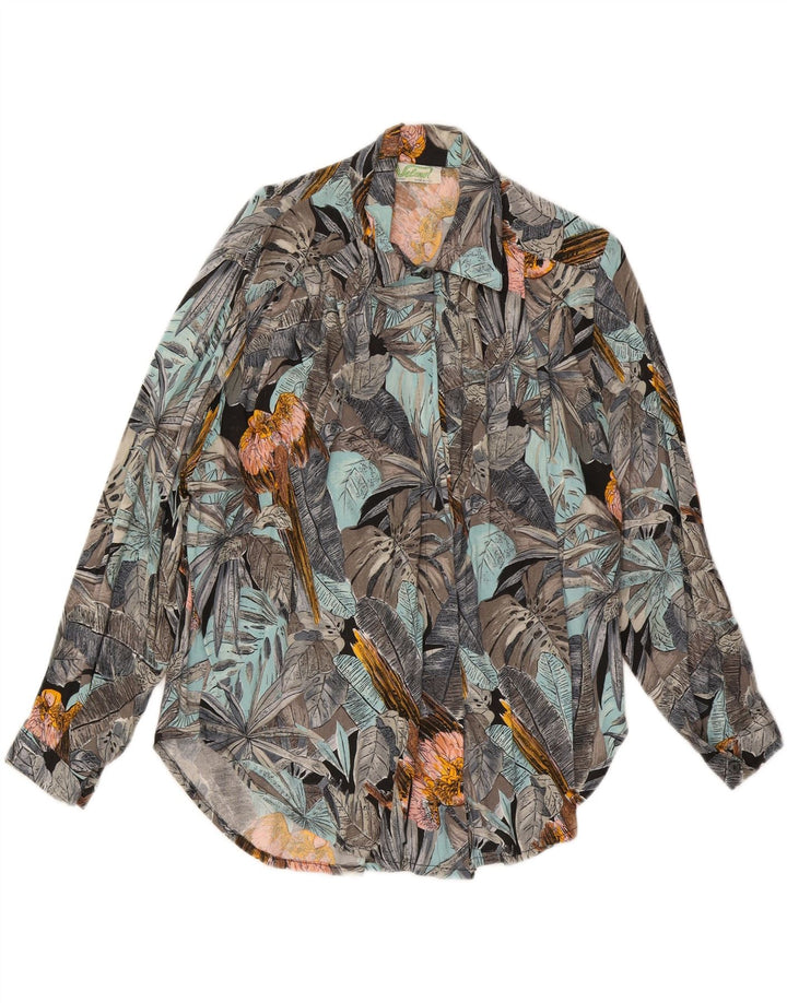 VELENO Γυναικείο πουκάμισο Μπλούζα UK 20 2XL Πολύχρωμο Floral Viscose