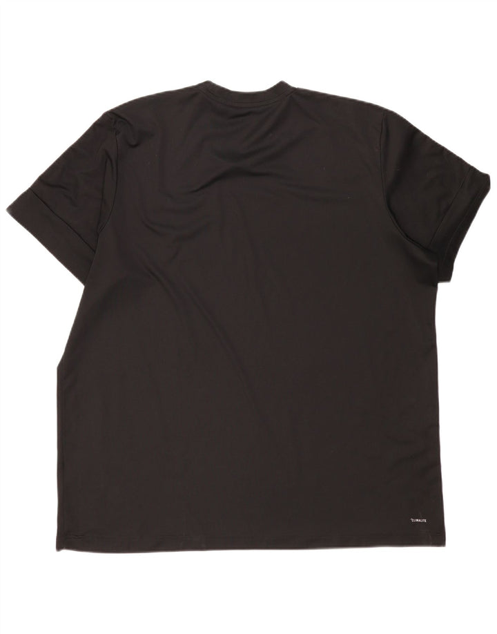 Ανδρικό γραφικό T-Shirt Adidas Climalite Top 2XL μαύρο πολυεστέρα