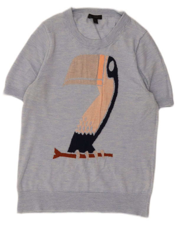 J. Crew Γυναικείο πουλόβερ με λαιμό σκάφος UK 14 Large Blue Novelty