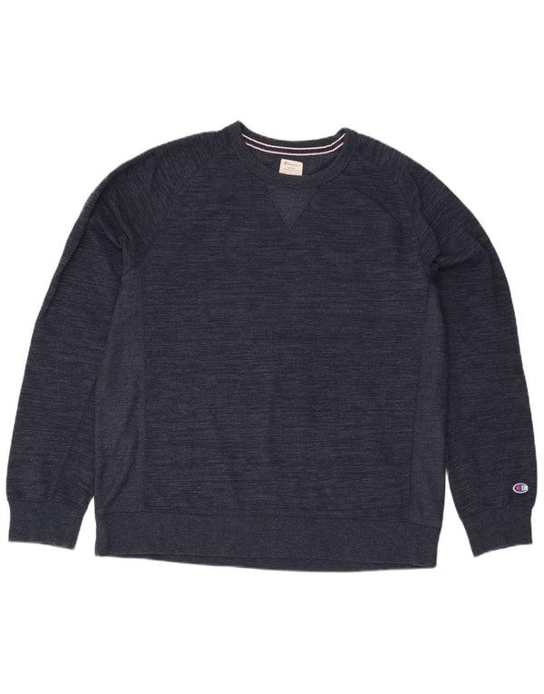 Champion Mens Sweatshirt Jumper 2XL Navy Blue Flecked Cotton
