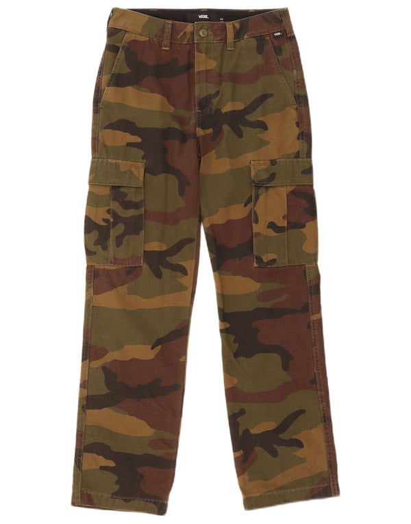 Vans Boys Straight Cargo Παντελόνι 11-12 ετών W26 L27 Khaki Camouflage