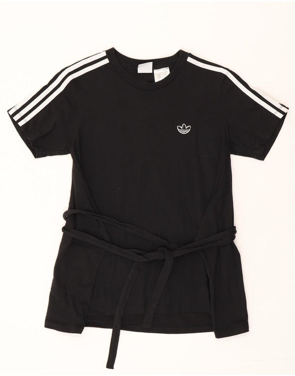 Γυναικείο T-Shirt Adidas Top UK 8 Small μαύρο βαμβακερό