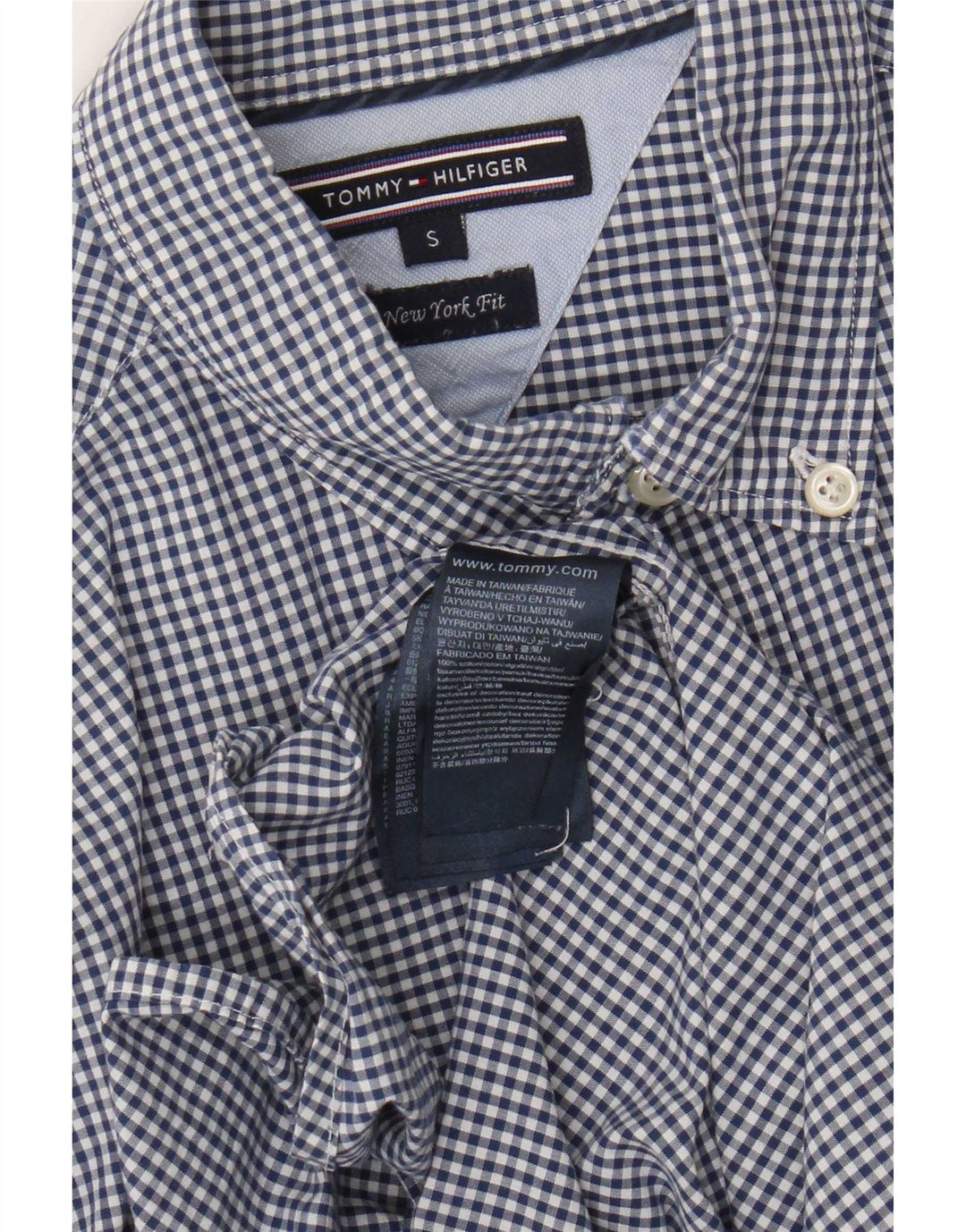 Ανδρικό πουκάμισο Tommy Hilfiger Μικρό Navy Blue Gingham Cotton