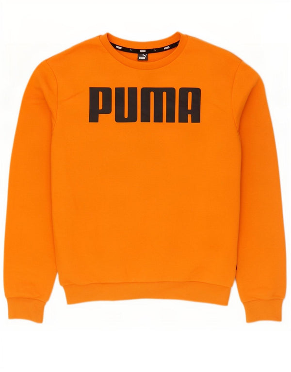 Puma Mens Graphic Sweatshirt Jumper Medium Orange Cotton
