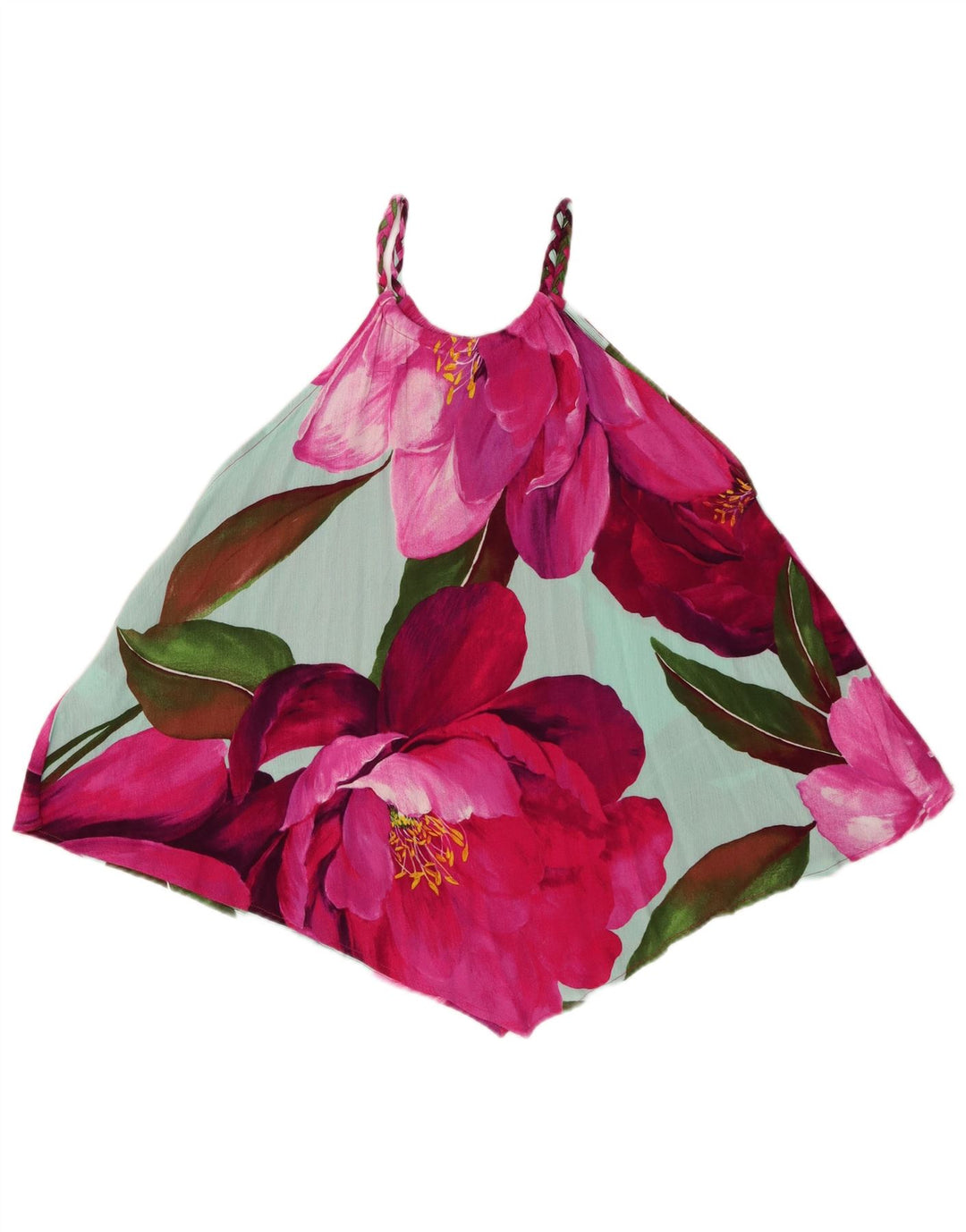 DESIGUAL Womens Asymmetric Halter Top UK 14 Medium Multicoloured Floral