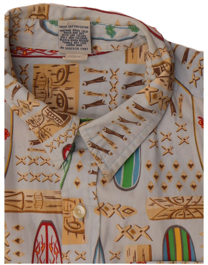 Old Navy Boys Abstract Pattern πουκάμισο 14-15 ετών XL Μπλε της Χαβάης