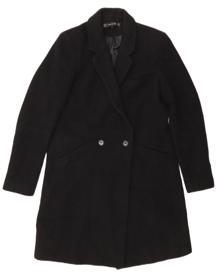 Zara Γυναικείο Παλτό με διπλό στήθος UK 12 Medium Black Polyester