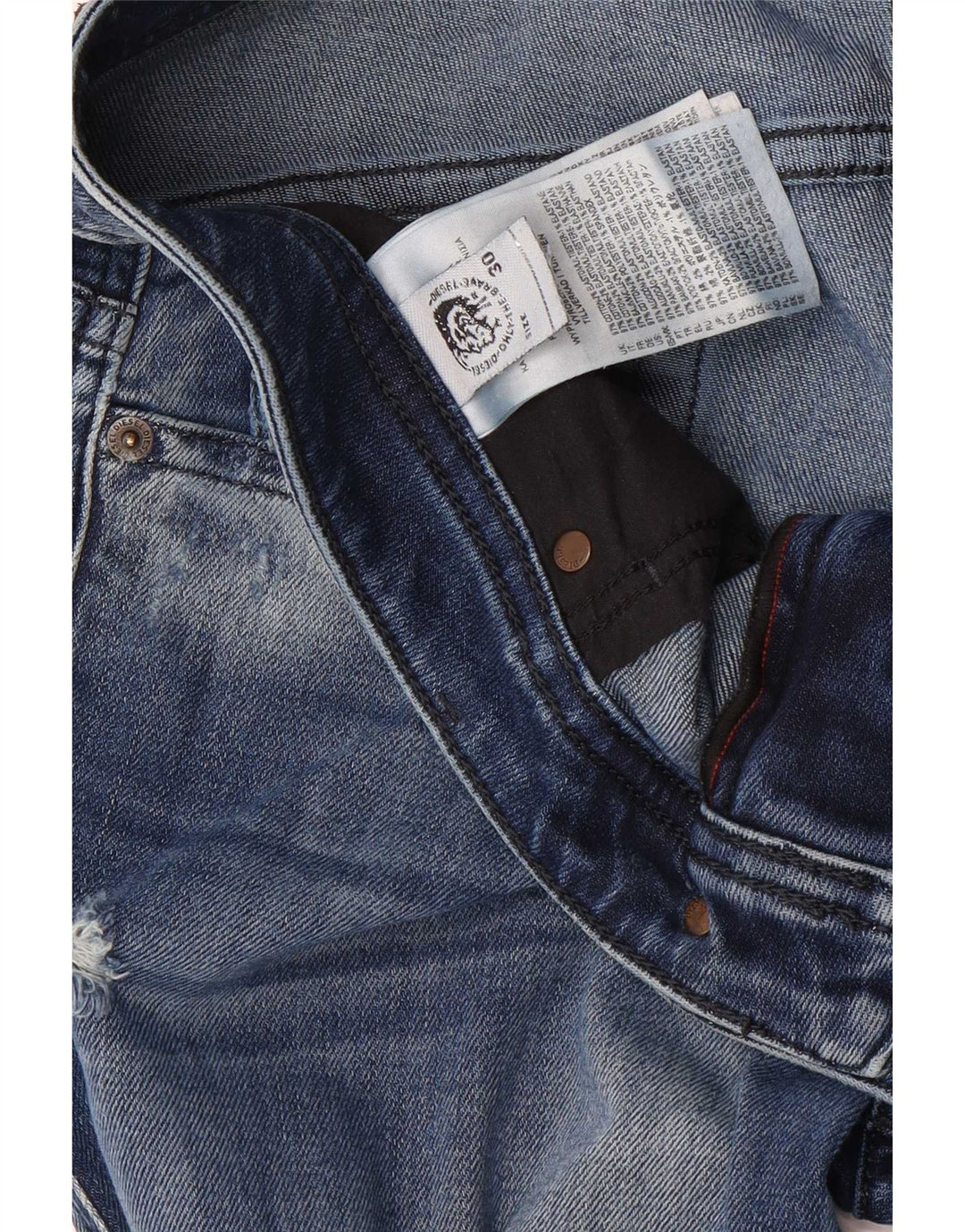Diesel Mens Distressed Slim Jeans W30 L32 Μπλε βαμβακερό