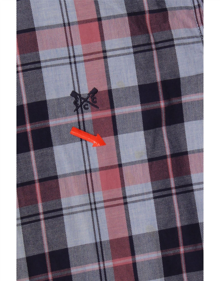 Ανδρικό φανελένιο πουκάμισο Crew Clothing Slim Fit, μεσαίο μπλε βαμβακερό