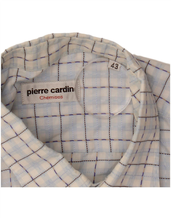 Ανδρικό κοντομάνικο πουκάμισο Pierre Cardin, Μέγεθος 43 Large Blue Check