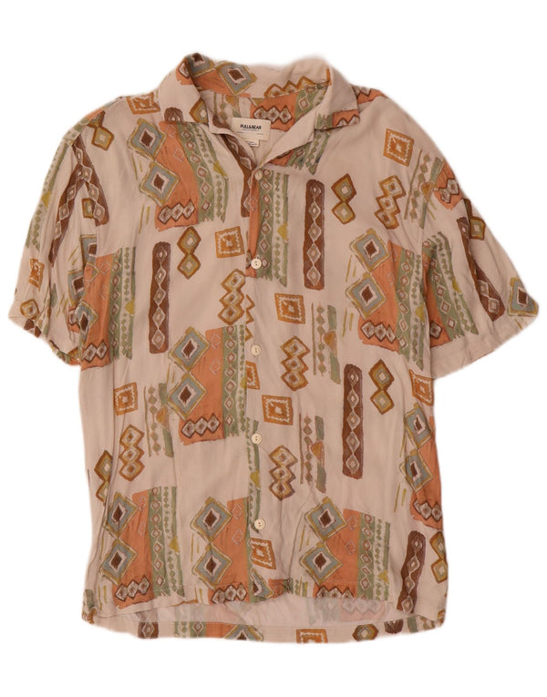 Ανδρικό κοντομάνικο πουκάμισο Pull & Bear XS Beige Geometric