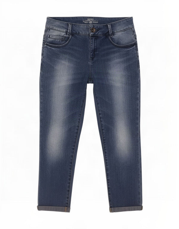 Esprit Γυναικείο μεσαίου ύψους Capri Skinny Jeans W30 L22 Μπλε βαμβακερό