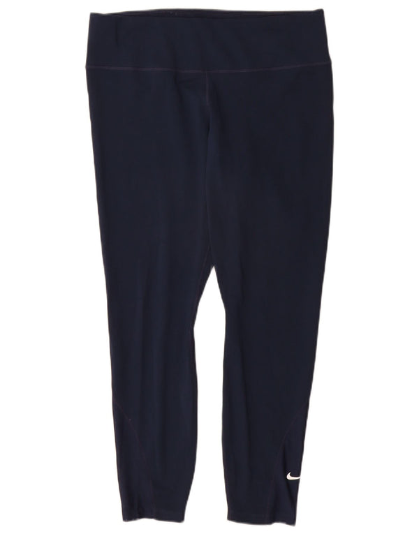 Γυναικεία κολάν Nike Dri Fit Crop UK 14 Large Navy Blue
