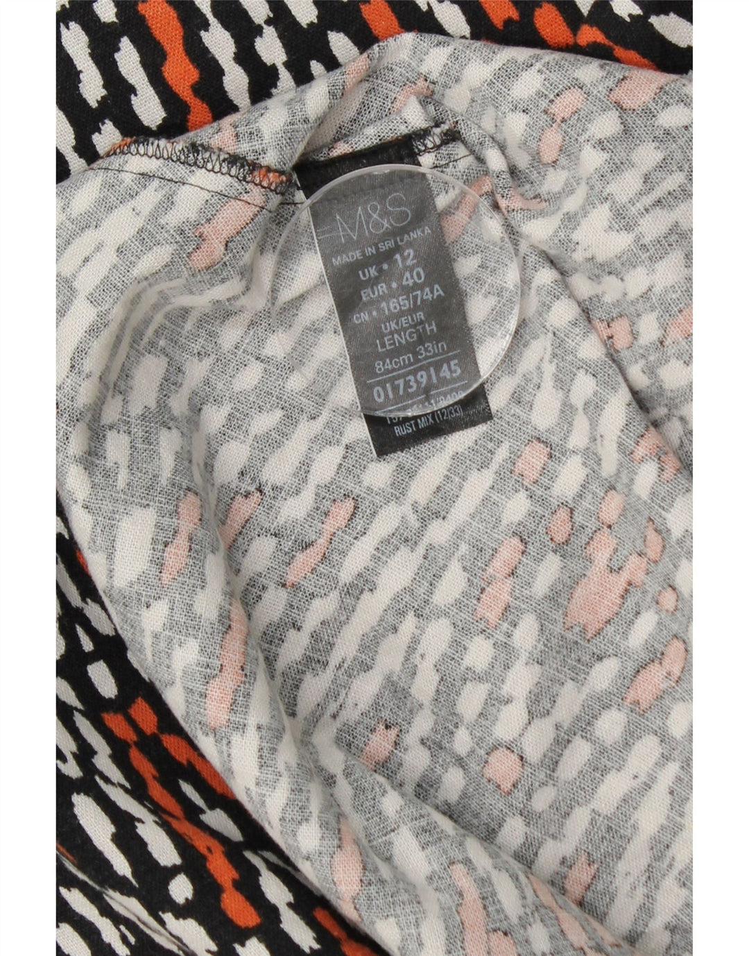 MARKS & SPENCER Γυναικεία φούστα A-Line UK 12 Medium W30 Πολύχρωμη Chevron