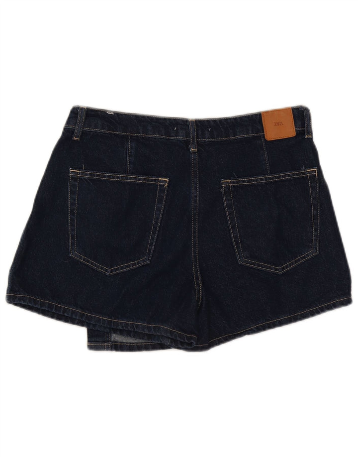 Zara Γυναικείο τζιν σορτς Medium W28 Navy Blue Βαμβακερό