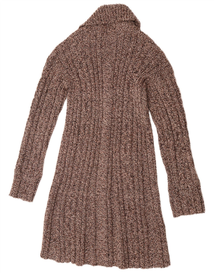 Vintage Γυναικείο Longline Cardigan πουλόβερ UK 14 Medium Brown