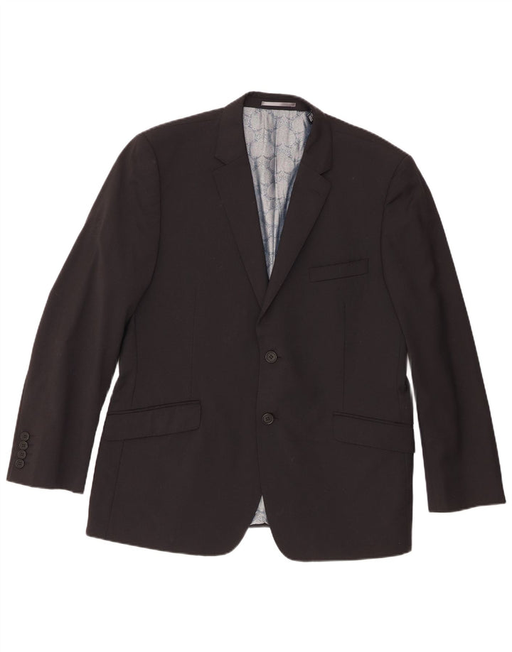 Ted Baker Ανδρικό σακάκι με 2 κουμπιά σακάκι UK 42 XL μαύρο μαλλί