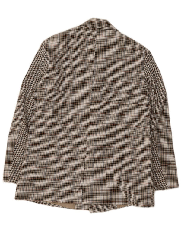 Zara Ανδρικό σακάκι με διπλό στήθος UK 38 Medium Grey Check Polyester