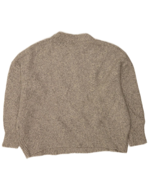Zara γυναικείο πουλόβερ υπερμεγέθη Crew Neck Jumper UK 14 Medium Grey Flecked