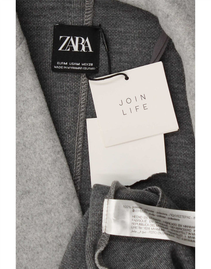 Zara Γυναικείο Ανοιχτό Πανωφόρι UK 14 Medium Grey Polyester