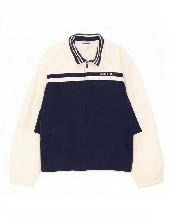 Γυναικεία αθλητική φόρμα Reebok Top Jacket UK 12 Medium Navy Blue Colourblock