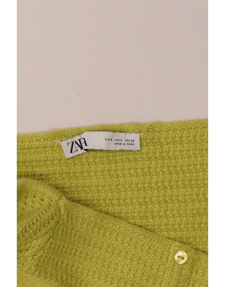 Zara Γυναικείο Knit Crop Top UK 8 Small Green
