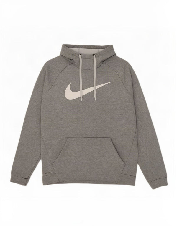 Μεγάλο γκρι πολυεστέρας Nike Mens Dri Fit Graphic Hoodie Jumper