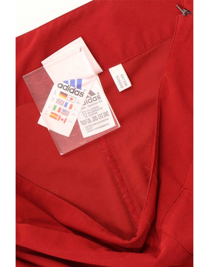 Adidas γυναικείο παντελόνι Capri UK 14 μεγάλο W30 L19 κόκκινο πολυεστέρα