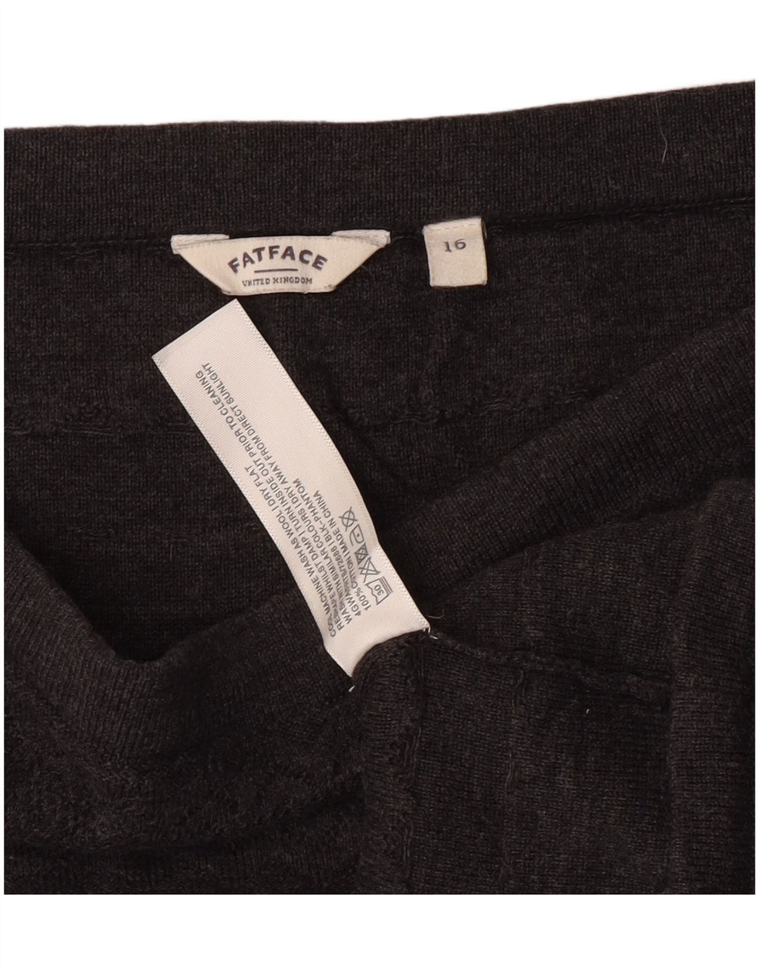 Fat Face Γυναικεία ψηλόμεση μίνι φούστα UK 16 μεγάλη W30 γκρι βαμβακερή κλασική