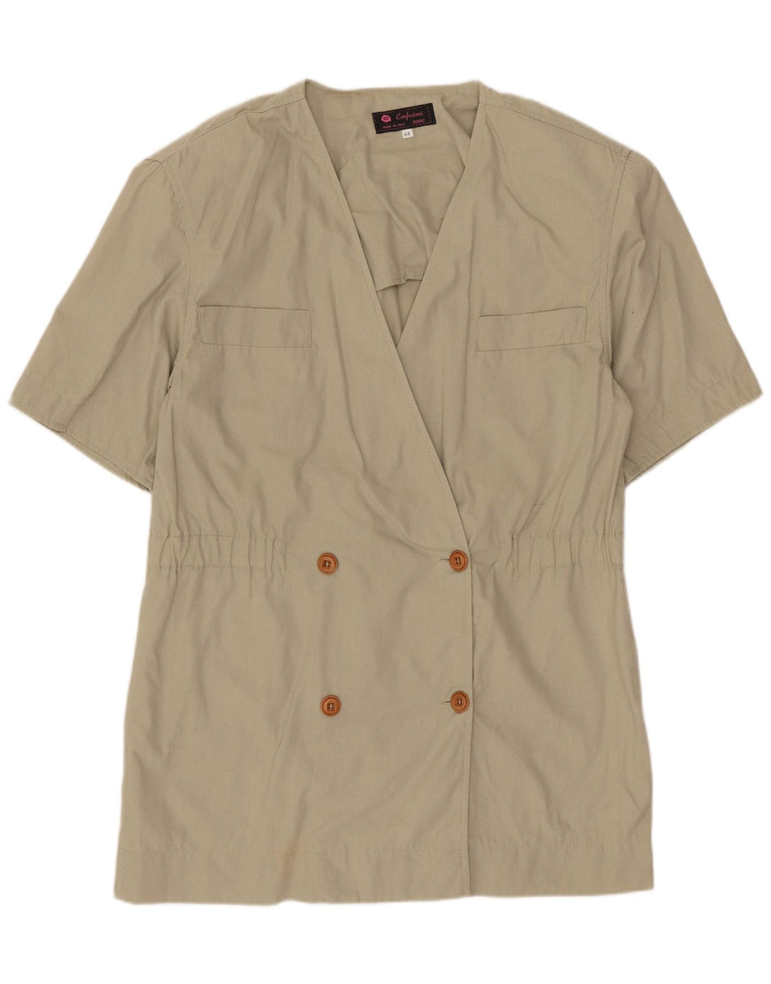 Vintage γυναικείο κοντομάνικο σακάκι IT 44 Medium Beige