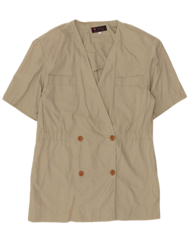 Vintage γυναικείο κοντομάνικο σακάκι IT 44 Medium Beige