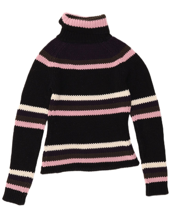 Madonna γυναικείο πουλόβερ με ρολό λαιμόκοψη UK 12 μεσαίο μαύρο ριγέ ακρυλικό