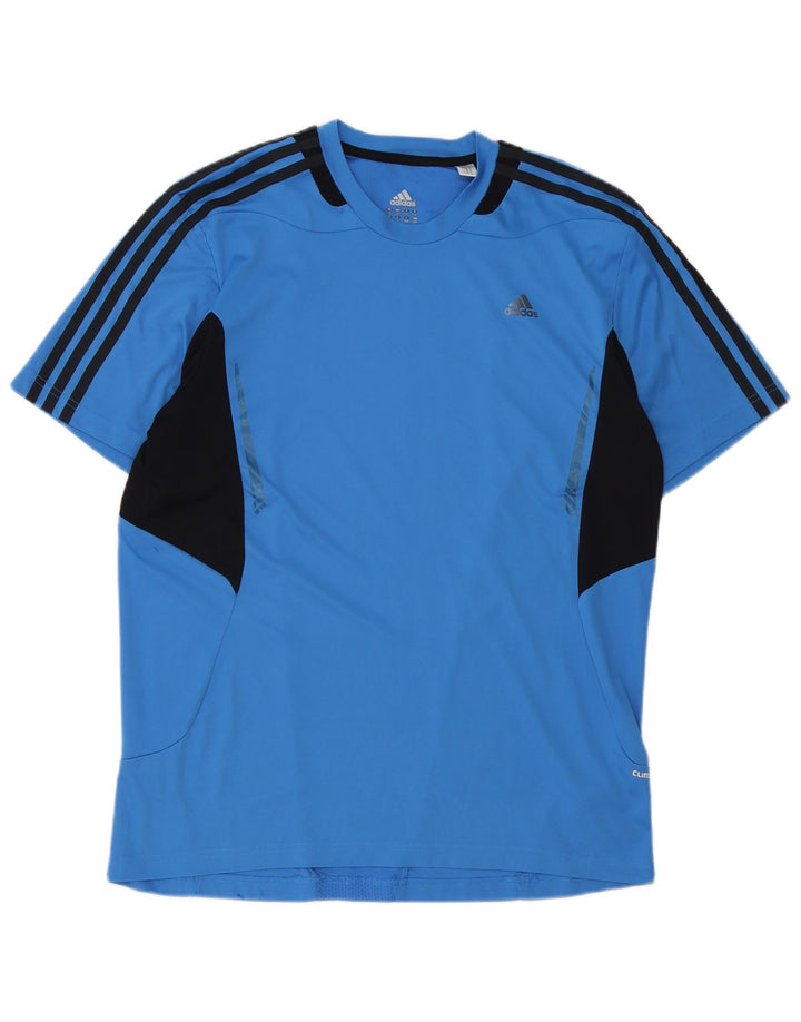 Ανδρικό T-Shirt Adidas Climacool Top Large Blue Colourblock Πολυεστέρας